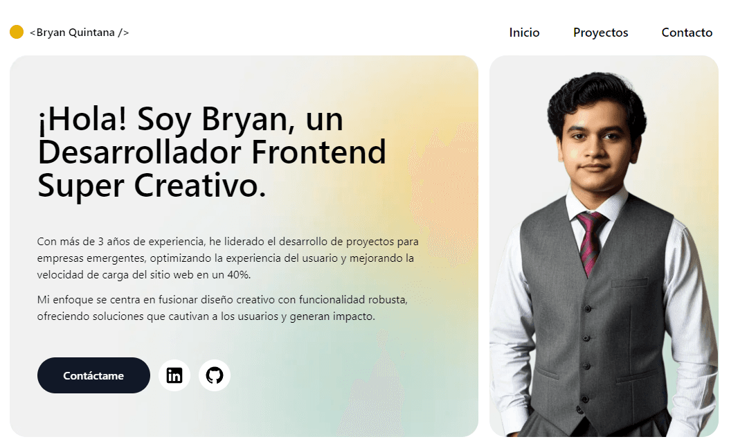 Bryan Quintana elegant website.