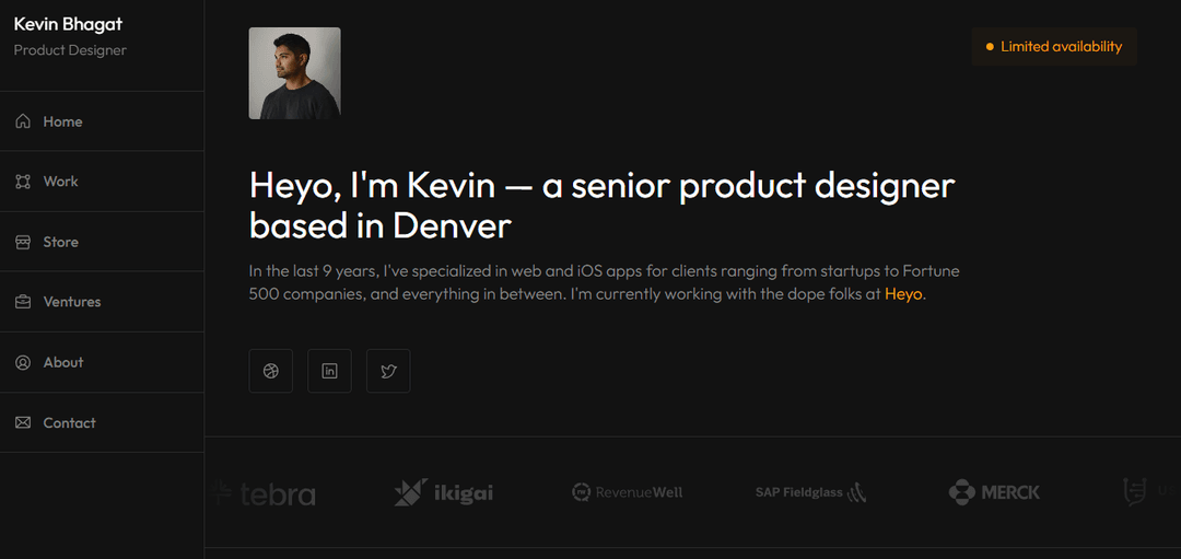 Kevin Bhagat Personal Website