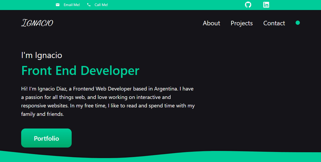 Ignacio Diaz customizable portfolio.